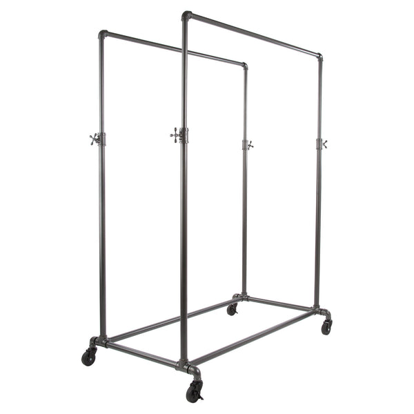 Pipeline Adjustable Double Bar Ballet Garment Rack - ExecuSystems 