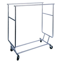 Collapsible Garment Rack with Double Round Tubing Hangrails FREE SHIPPING - ExecuSystems 