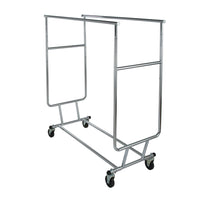 Collapsible Garment Rack with Double Round Tubing Hangrails FREE SHIPPING - ExecuSystems 