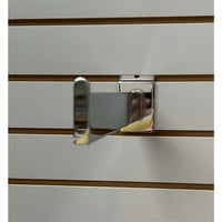 Set of 6 Slatwall Faceouts Chrome Color Rectangular Tubing 12 Inch Long for Retail Display or Home Use - ExecuSystems 
