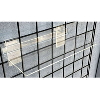 Clear Acrylic Gridwall Shelves 6 Inches Deep x 12 Inches Wide Set of 6 FREE SHIPPING - ExecuSystems 