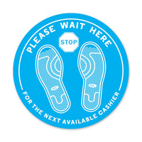 PPE FLOOR DECAL - PLEASE WAIT HERE - PACK OF 5 - ExecuSystems