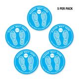 PPE FLOOR DECAL - PLEASE WAIT HERE - PACK OF 5 - ExecuSystems