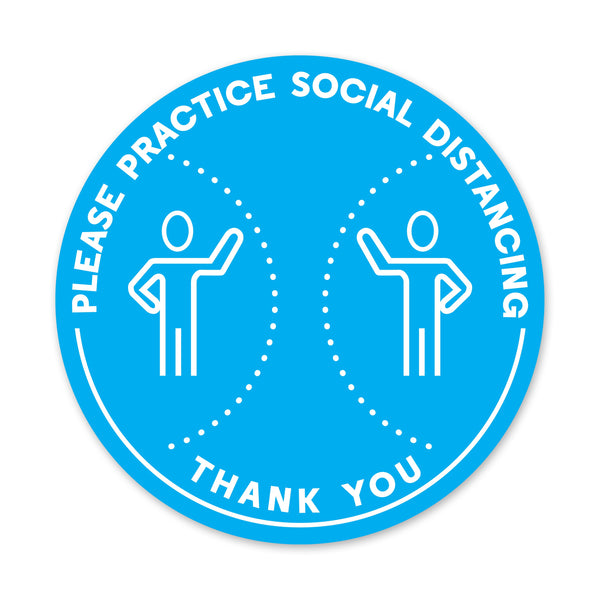 PPE FLOOR DECAL - PLEASE PRACTICE SOCIAL DISTANCING - PACK OF 5 - ExecuSystems