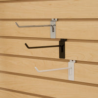 Box of 96 Notch Hooks for Slatwall Chrome/Black/White - Multi Purpose Retail and Home - ExecuSystems