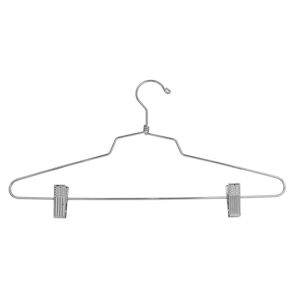 Steel 16 Inch Long Suit Hanger with Pant Clips Case of 100 - ExecuSystems 