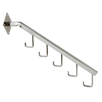 WALL MOUNT - 5-HOOK WATERFALL - SQUARE TUBING - CHROME - ExecuSystems