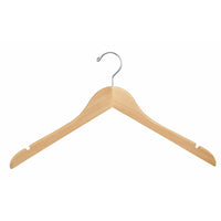 Wooden 17 Inch Long Wishbone Blouse and Dress Hanger Case of 100 - ExecuSystems 