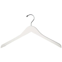 White Wooden Hanger with Chrome Hook - ExecuSystems 